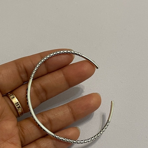 Solid Sterling Silver 925 Cuff Bangle Bracelet - Picture 8 of 13